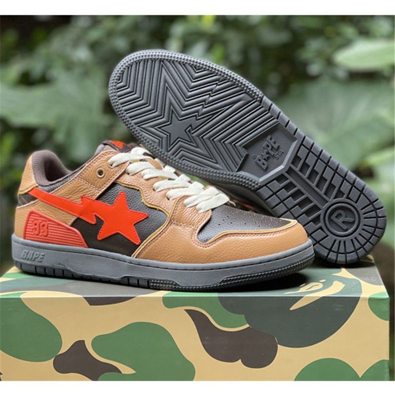 Bapesta Solebox Red Star Sneaker In Brown