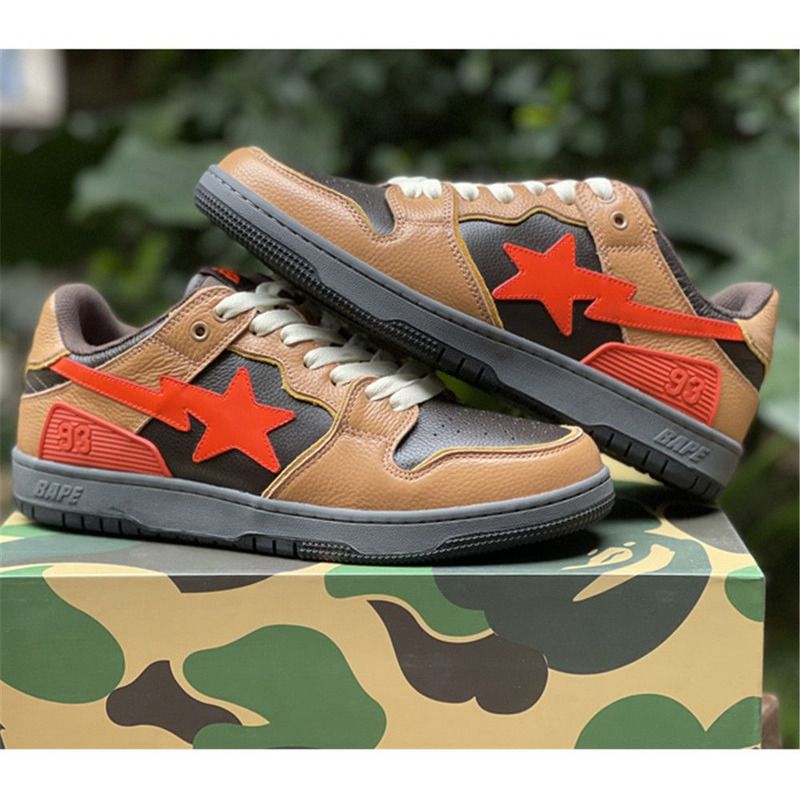 Bapesta Solebox Red Star Sneaker In Brown
