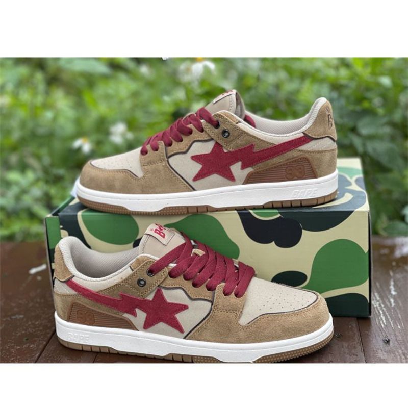 Bapesta Solebox Red Star Sneaker In Brown