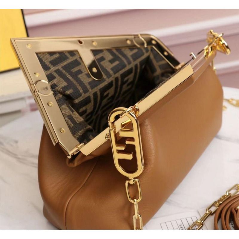 F**di first small brown leather bag