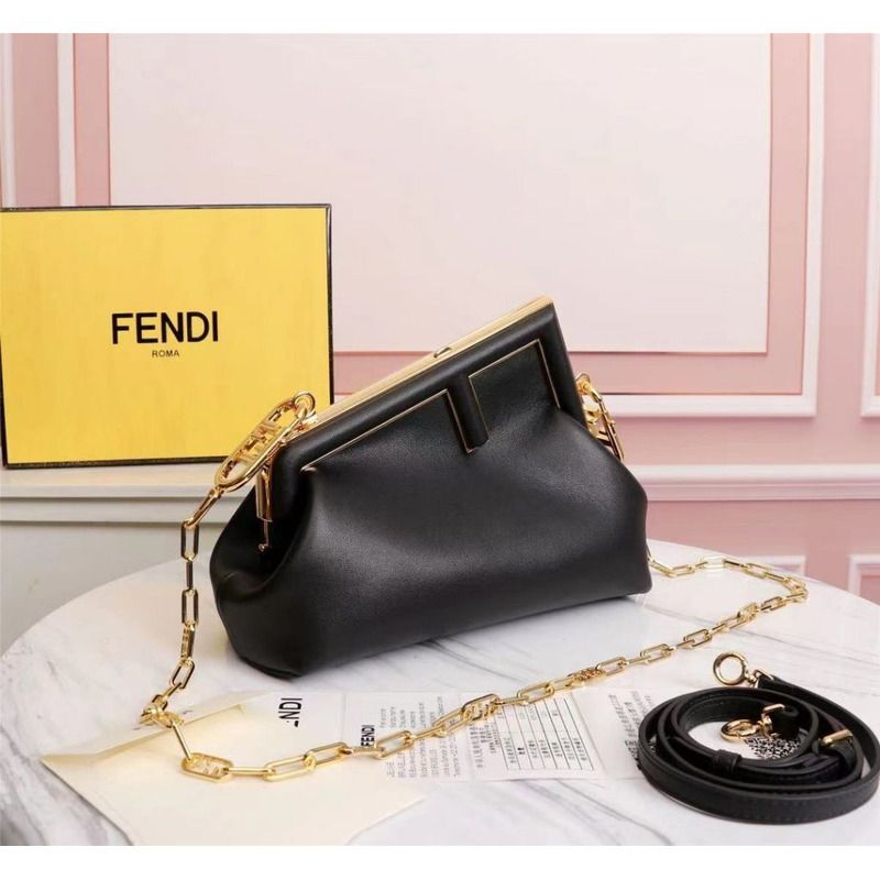 F**di first small black leather bag