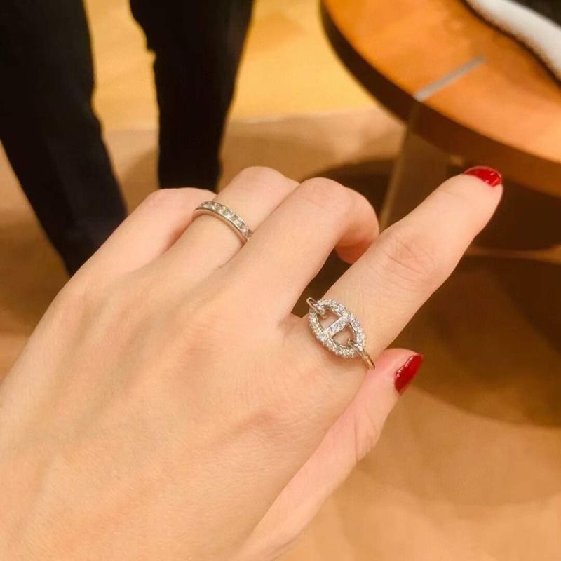 H**mes rose gold/ silve rings