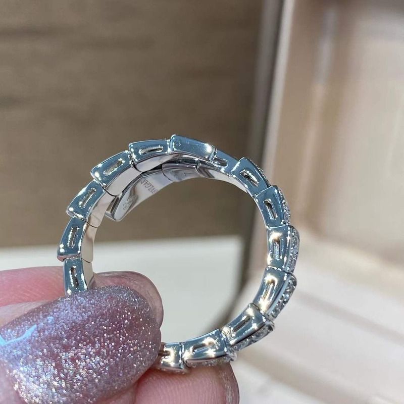 b*l*ai serpenti viper 18k white gold & Di*m*nd wrap ring