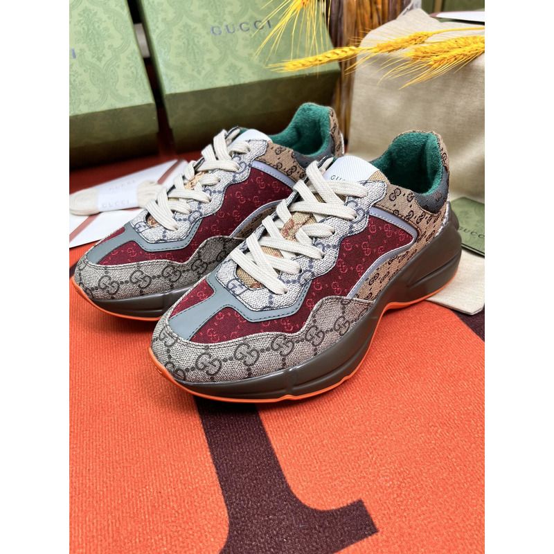 g*u*i rhyton gg-S*p*e canvas trainers  brown/beige