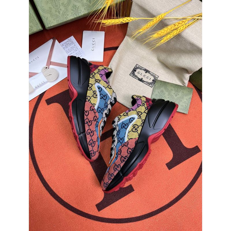 g*u*i rhyton gg-S*p*e canvas trainers multi-colors