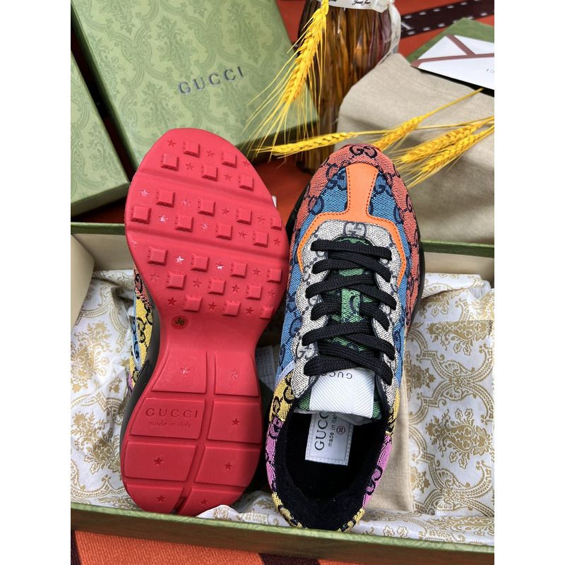 g*u*i rhyton gg-S*p*e canvas trainers multi-colors