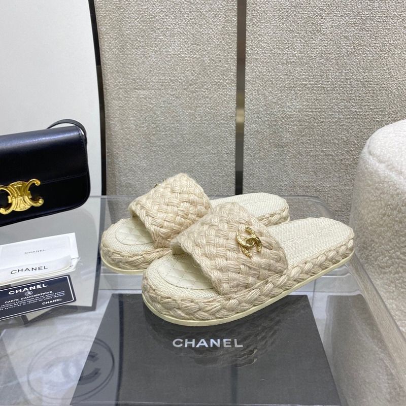 Ch*el womens slide sandals