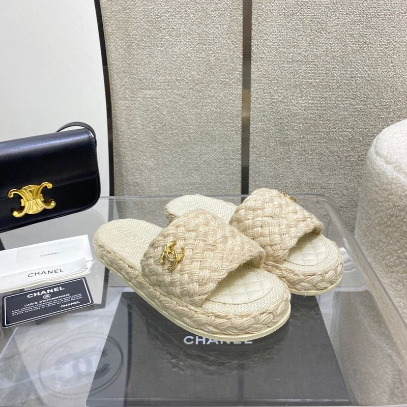 Ch*el womens slide sandals