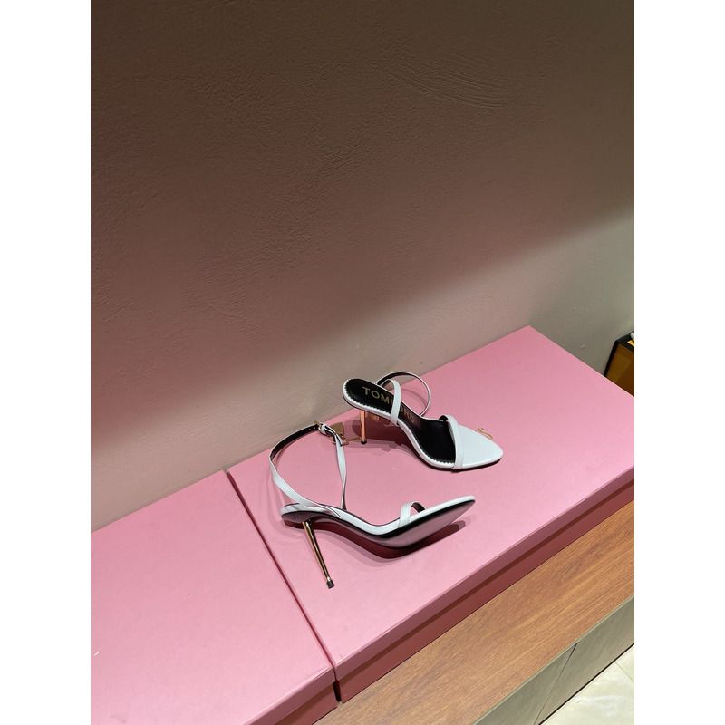 Tom Ford White PADLOCK SANDALS