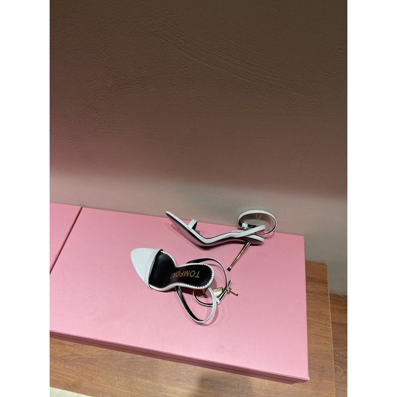 Tom Ford White PADLOCK SANDALS