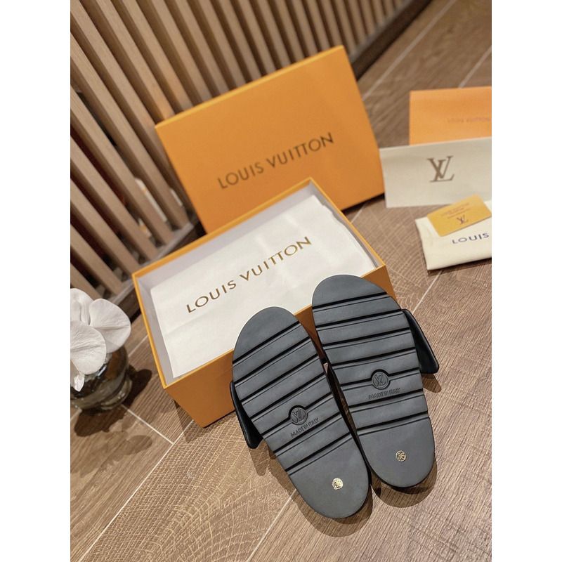 LV POOL PILLOW BLACK SLIDES