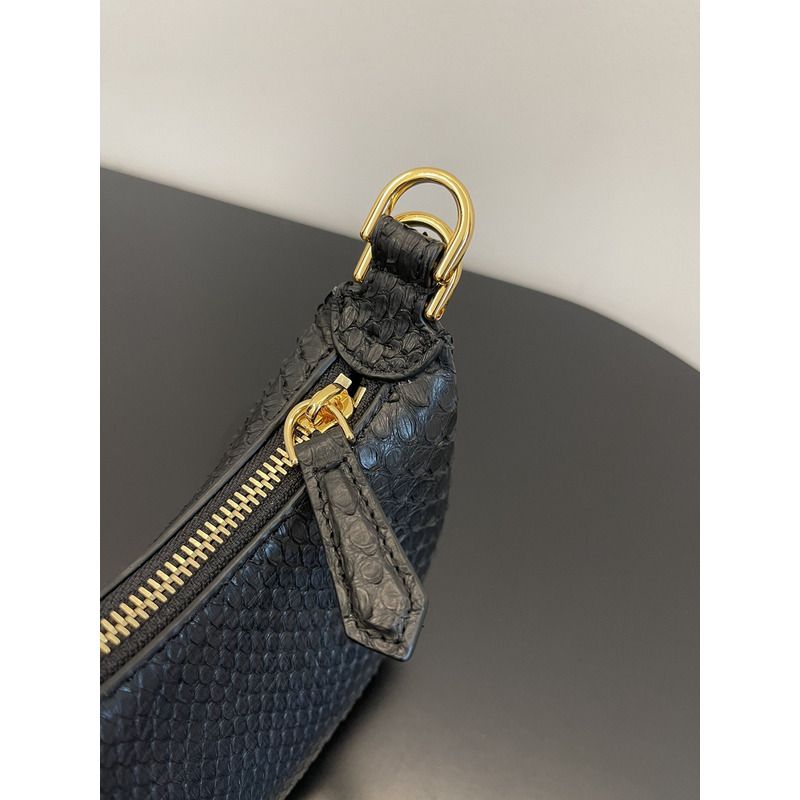 F**di graphy mini laminated leather bag black