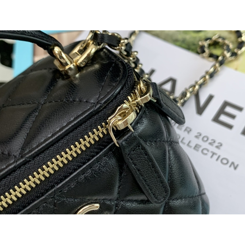 Ch*el box bag mini tote bags black