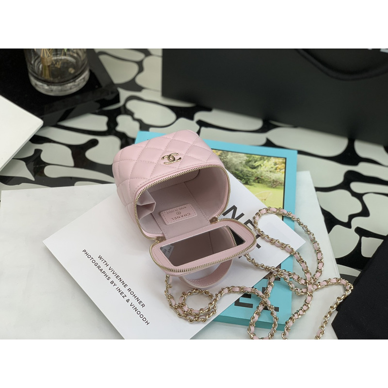 Ch*el box bag mini tote pink