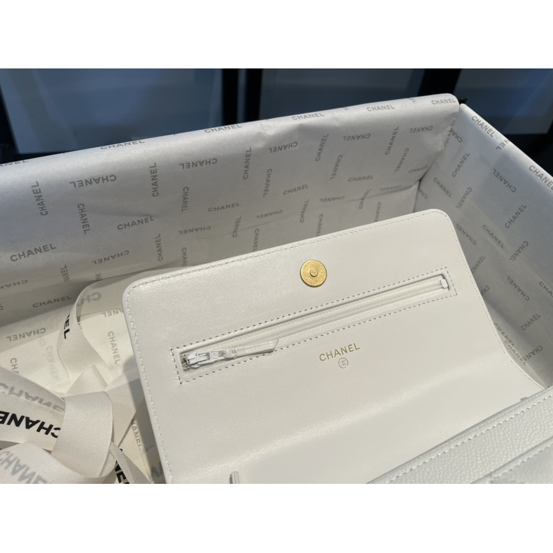 Ch*el coco trendy woc handle bag white