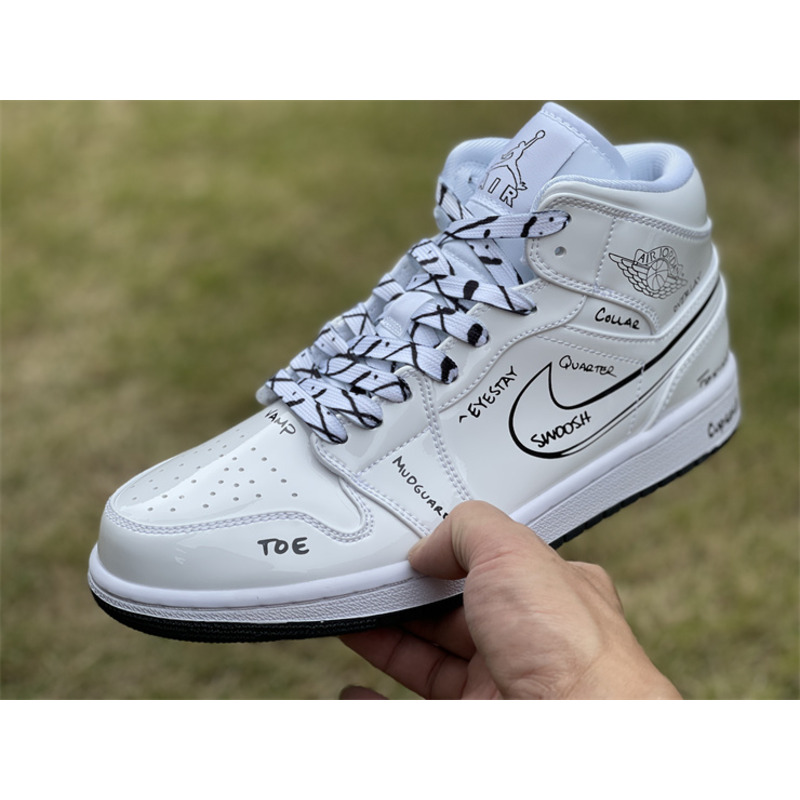 Air Jordan 1 Mid “Schematic” Sneaker White/Black