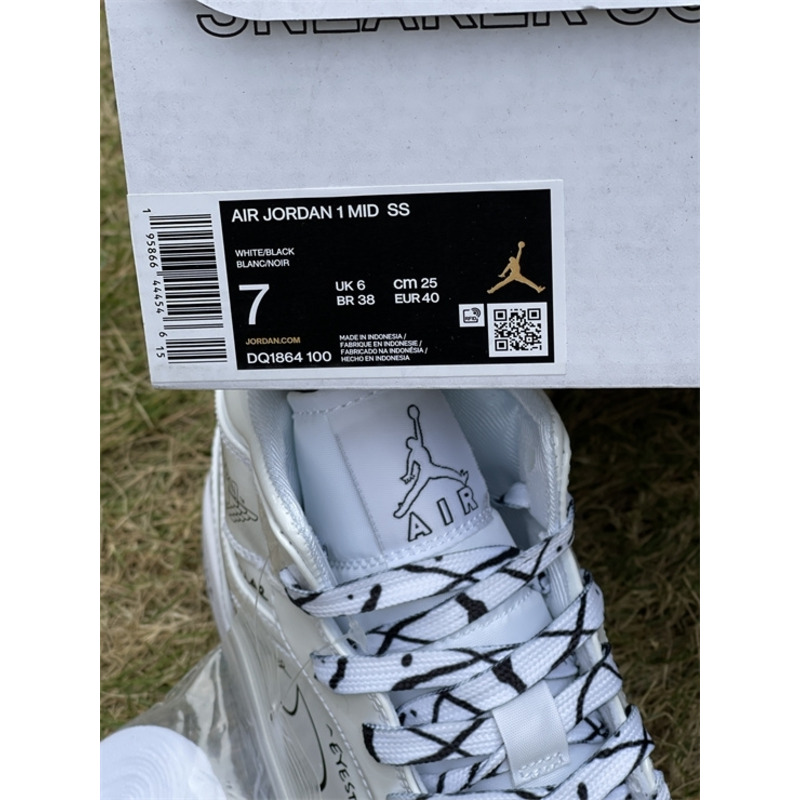 Air Jordan 1 Mid “Schematic” Sneaker White/Black