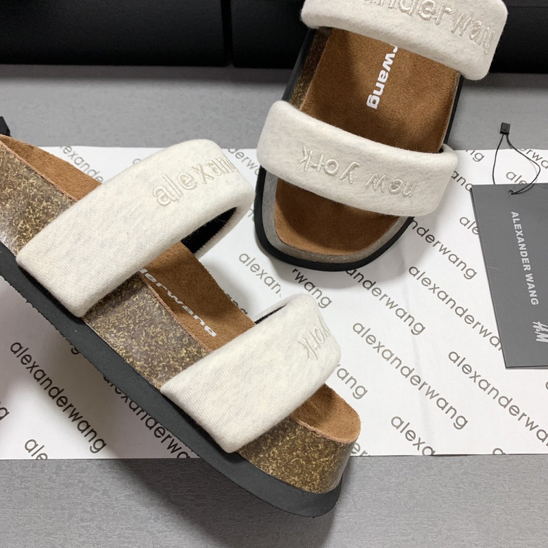 Alexander Wang Embroidered-Logo Open-Toe Sandals White