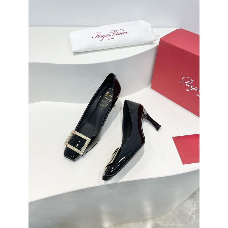 Roger Vivier Trompette Bellerine Patent-leather ballet Flats Heel Black