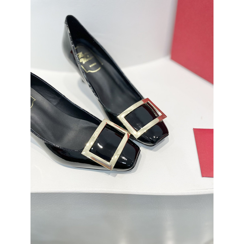 Roger Vivier Trompette Bellerine Patent-leather ballet Flats Heel Black