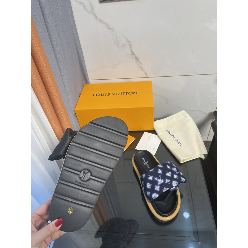 LV  Pool Pillow Comfort Mule Blue