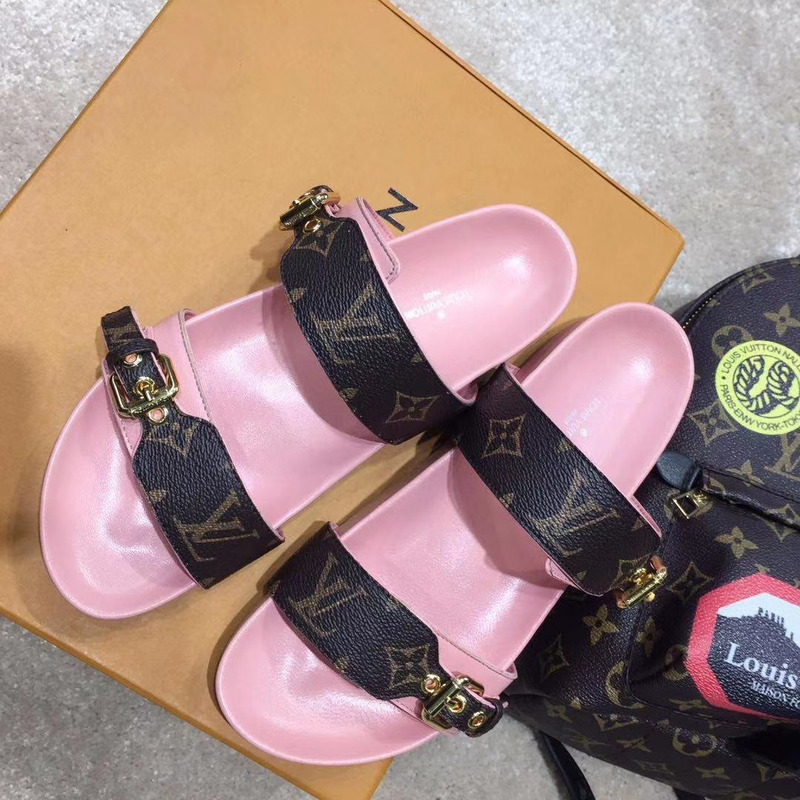 LV BOM DIA MULES MONOGRAM & Pink