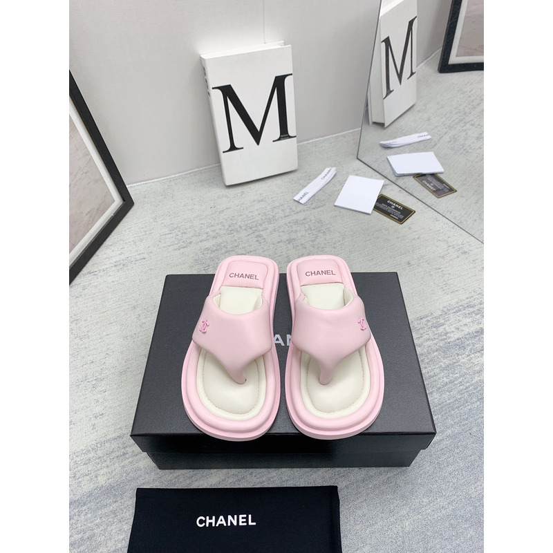 Ch*el thong sandals pink