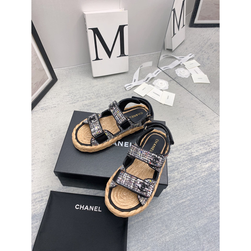 Ch*el Ch*el knitwear sandals mottle