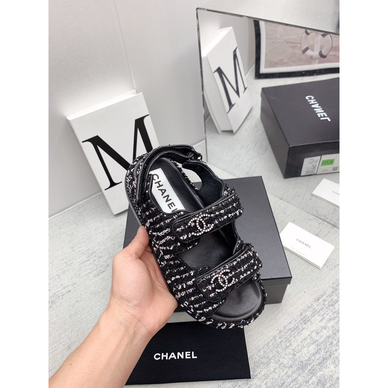 Ch*el knitwear sandal black