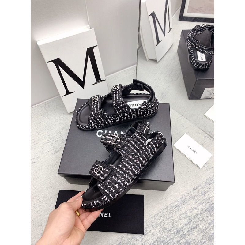 Ch*el knitwear sandal black