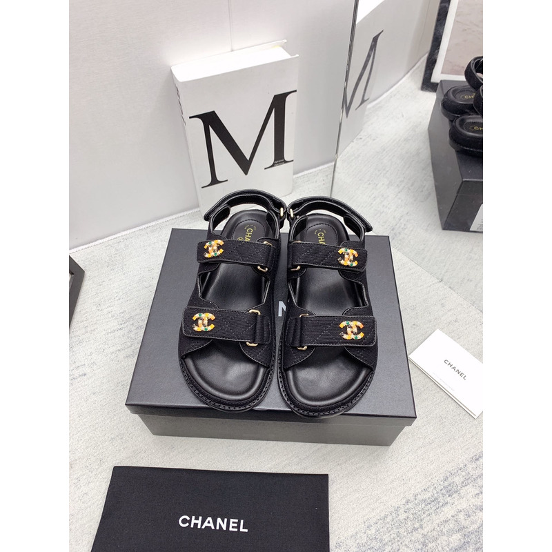 Ch*el velvet sandal black