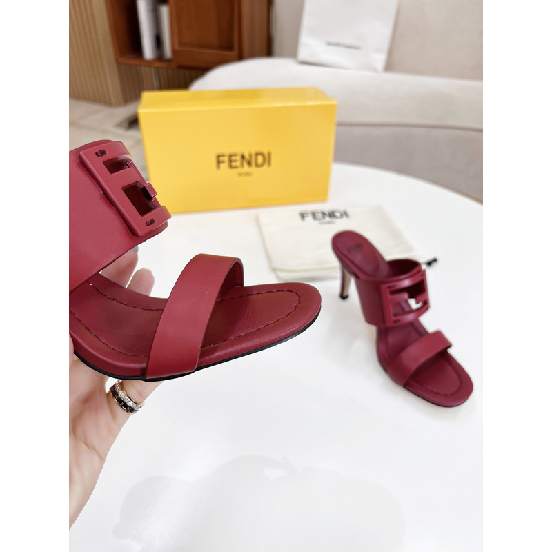 F**di baguette leather slides mulberry
