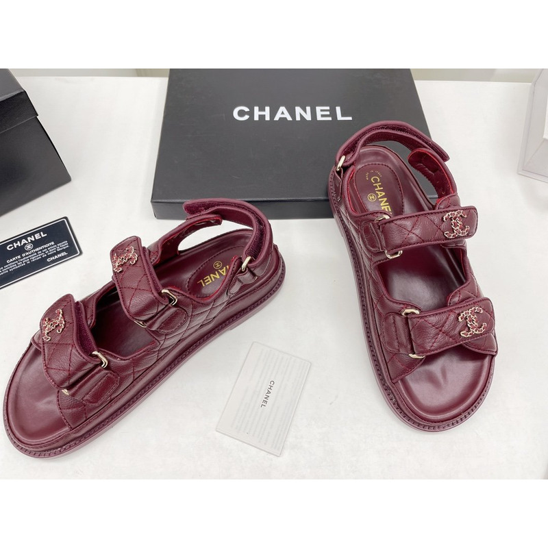 Ch*el dad sandals leather mulberry