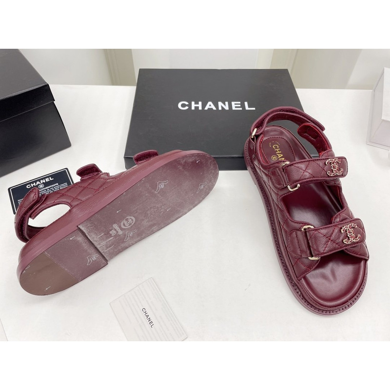 Ch*el dad sandals leather mulberry