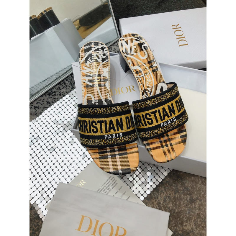 D*or jacquard embroidered sandals