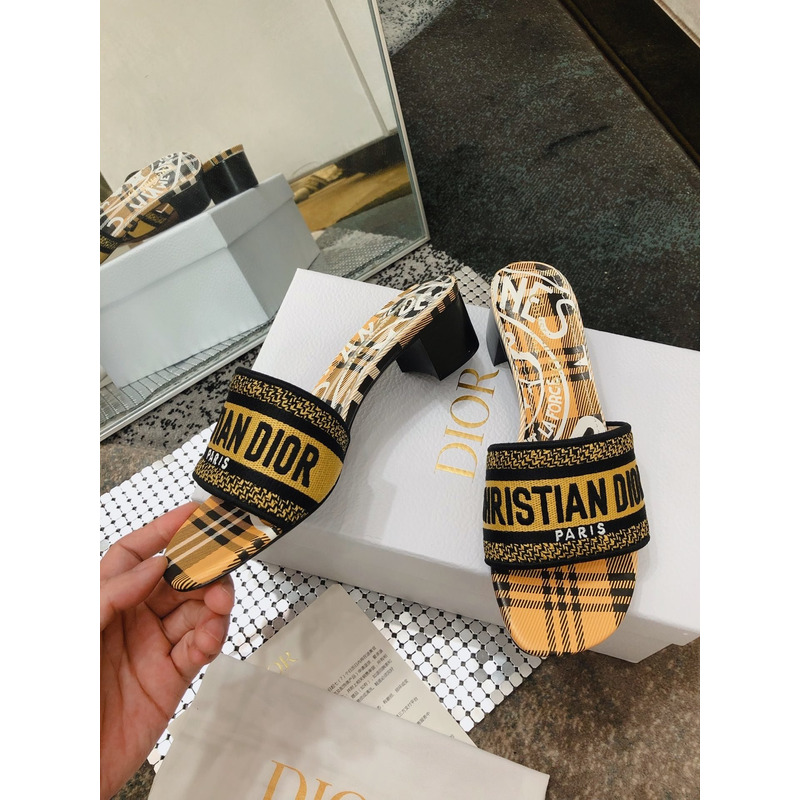 D*or jacquard embroidered sandals