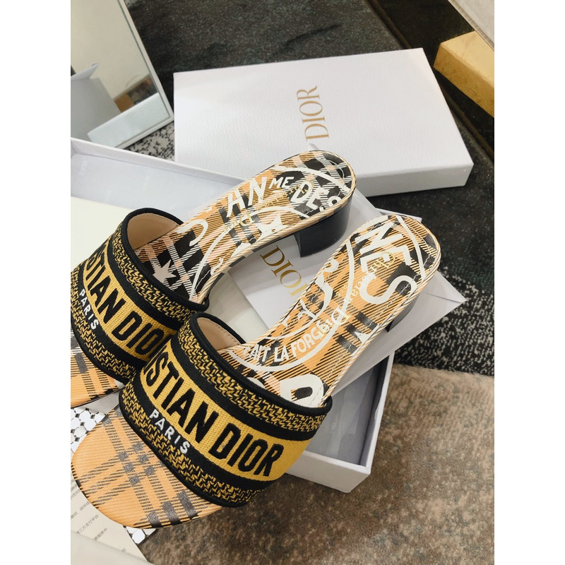 D*or jacquard embroidered sandals