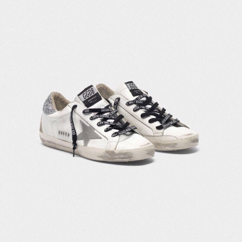 golden goose men’s S*per-star sneakers with silver star