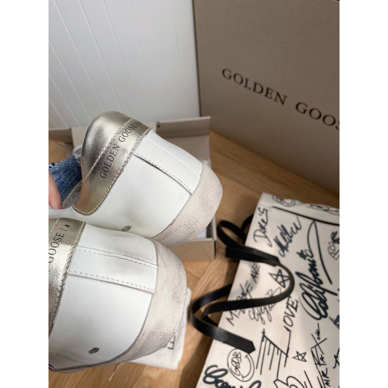 golden goose S*per-star sneakers with glitter and gold heel tab