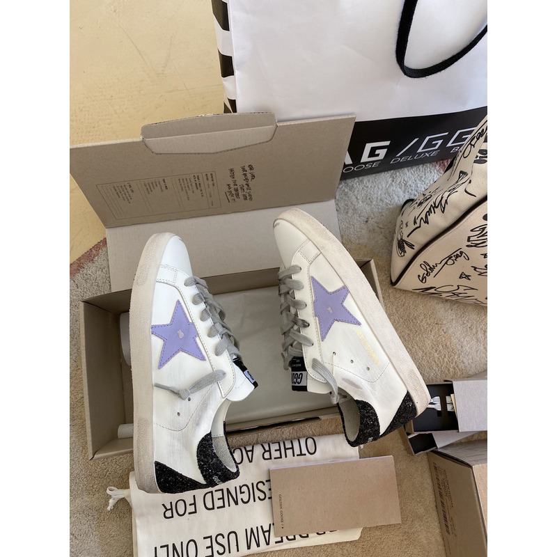 golden goose S*per-star sneakers with purple star logo