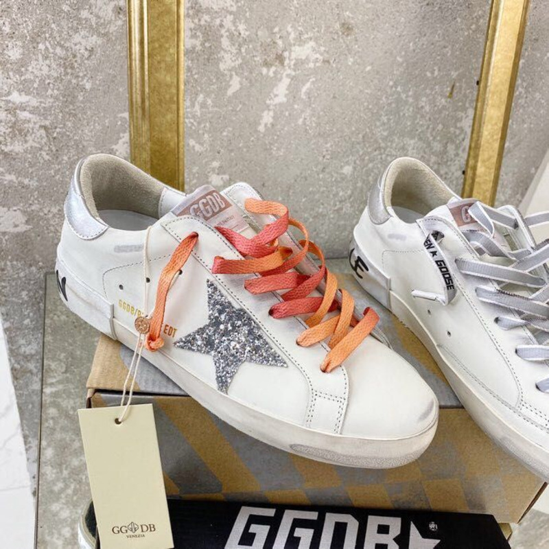 golden goose S*perstar  sneaker orange&grey
