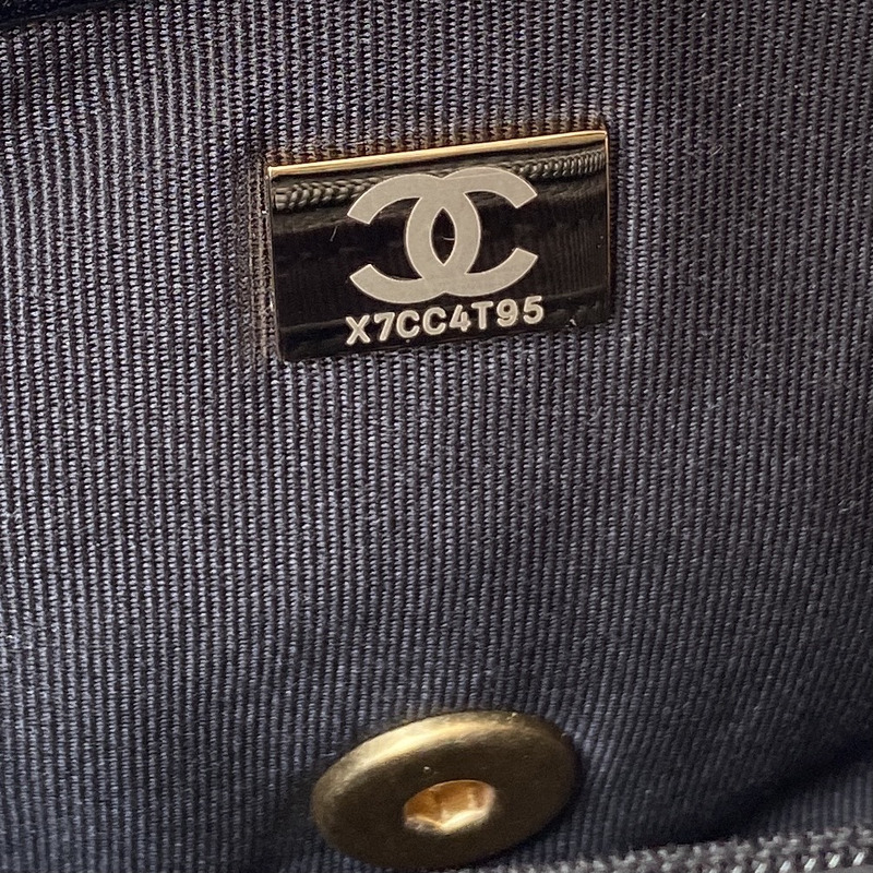 Ch*el small flap bag lambskin aprocit black