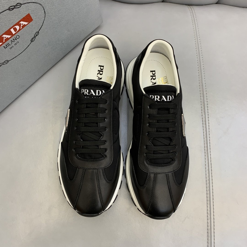 Pra*a prax 01 leather-trim gabardine sneakers black