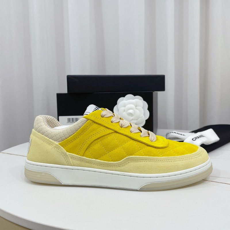 Ch*el calfskin sneaker yellow