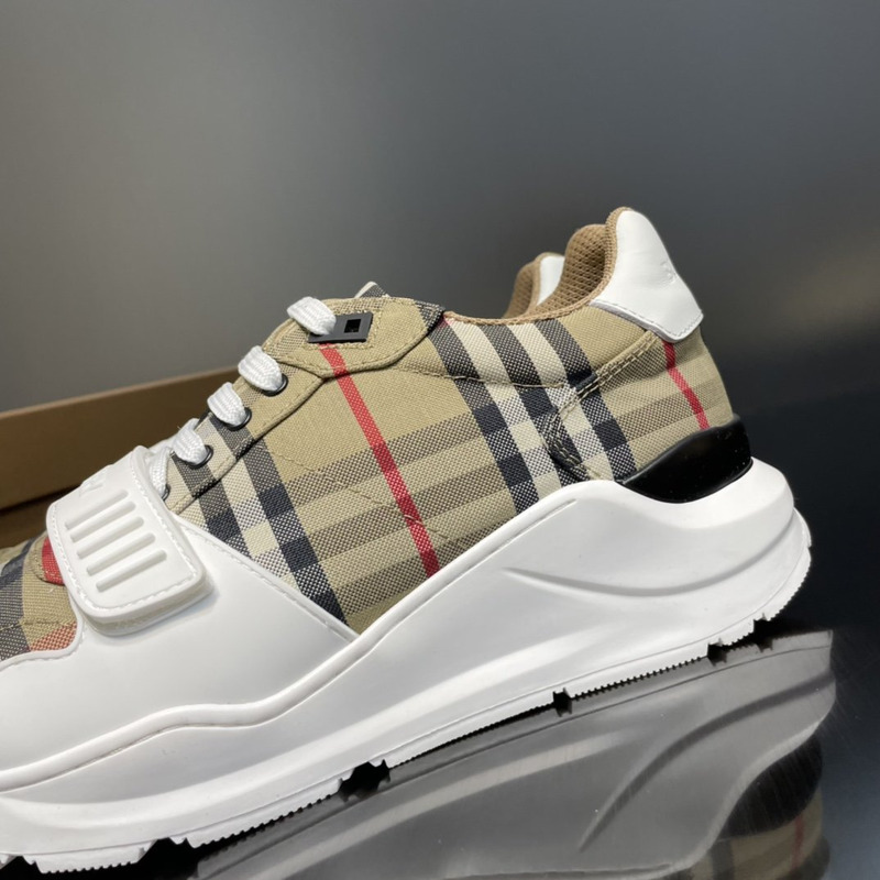 B**rry beige check regis sneakers