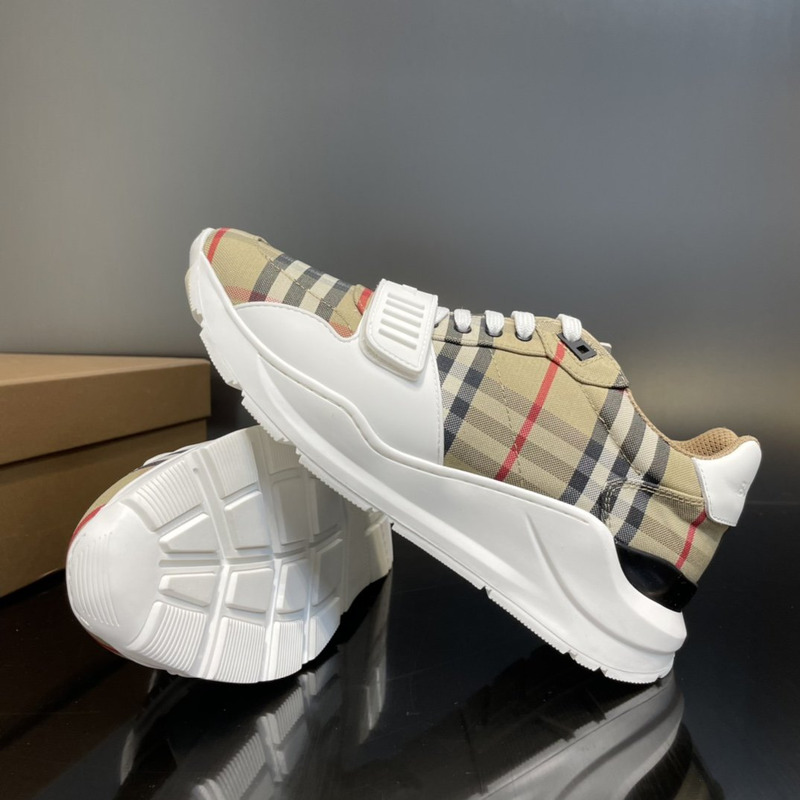 B**rry beige check regis sneakers