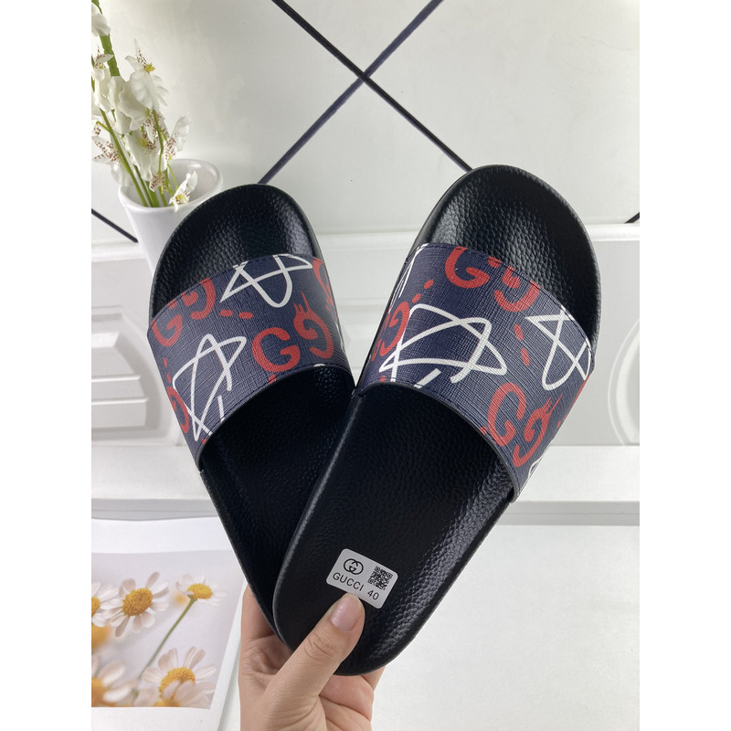 G*u*i leather ghost slide sandal