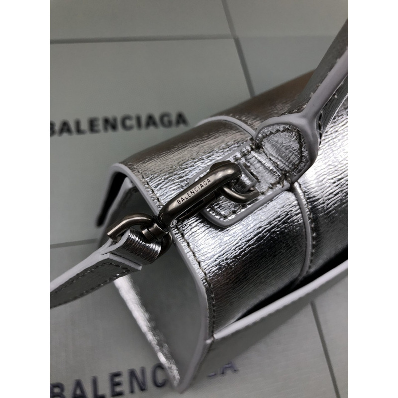 Ba*len*cia*ga hourglass bag water ripple silver