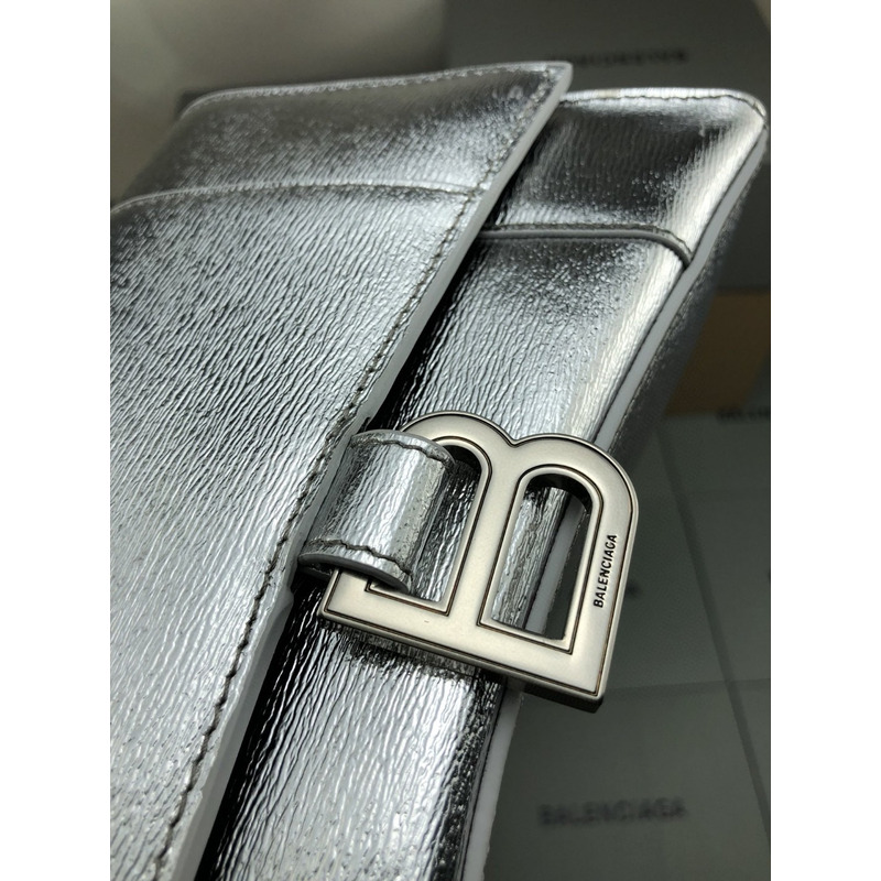 Ba*len*cia*ga small hourglass bag water ripple silver