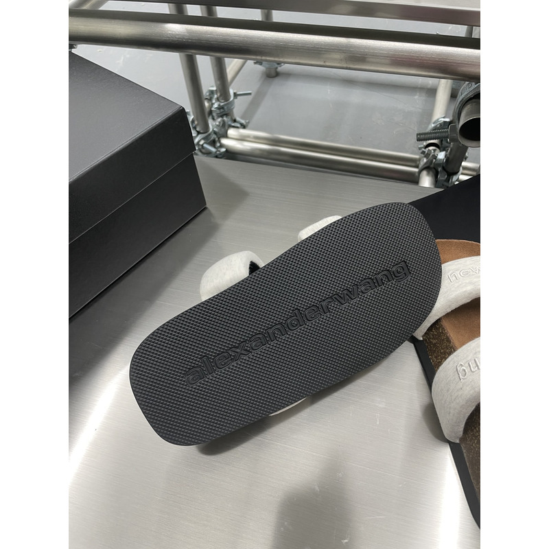 Alexander Wang Ronan Logo-embroidered Cotton-jersey Sandals Light Grey